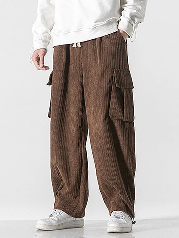 Loose Corduroy Cargo Pants