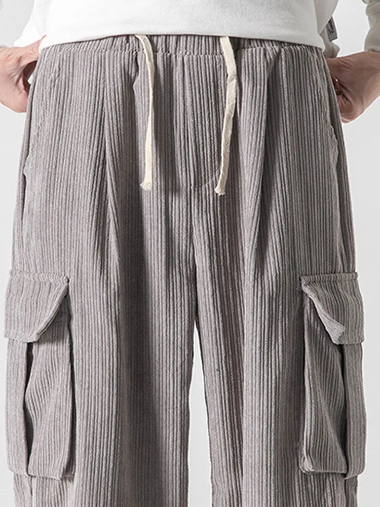 Loose Corduroy Cargo Pants