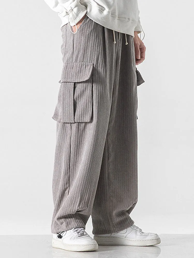 Loose Corduroy Cargo Pants