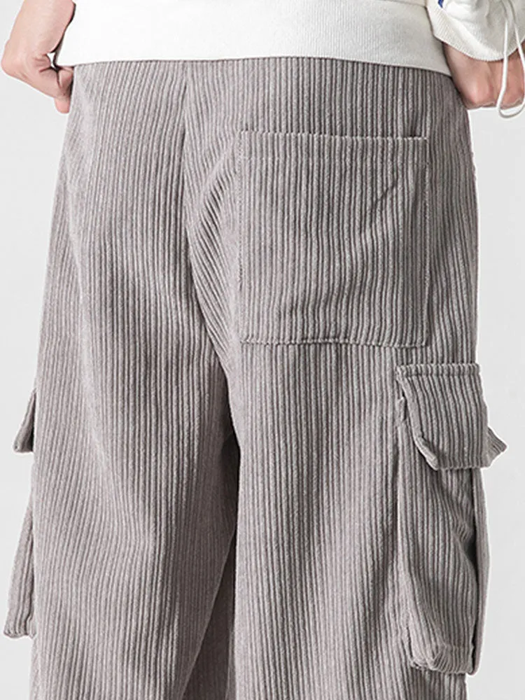 Loose Corduroy Cargo Pants