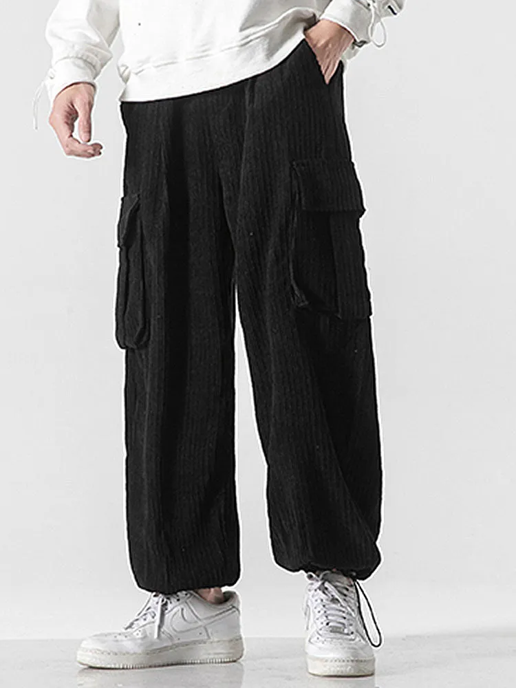 Loose Corduroy Cargo Pants
