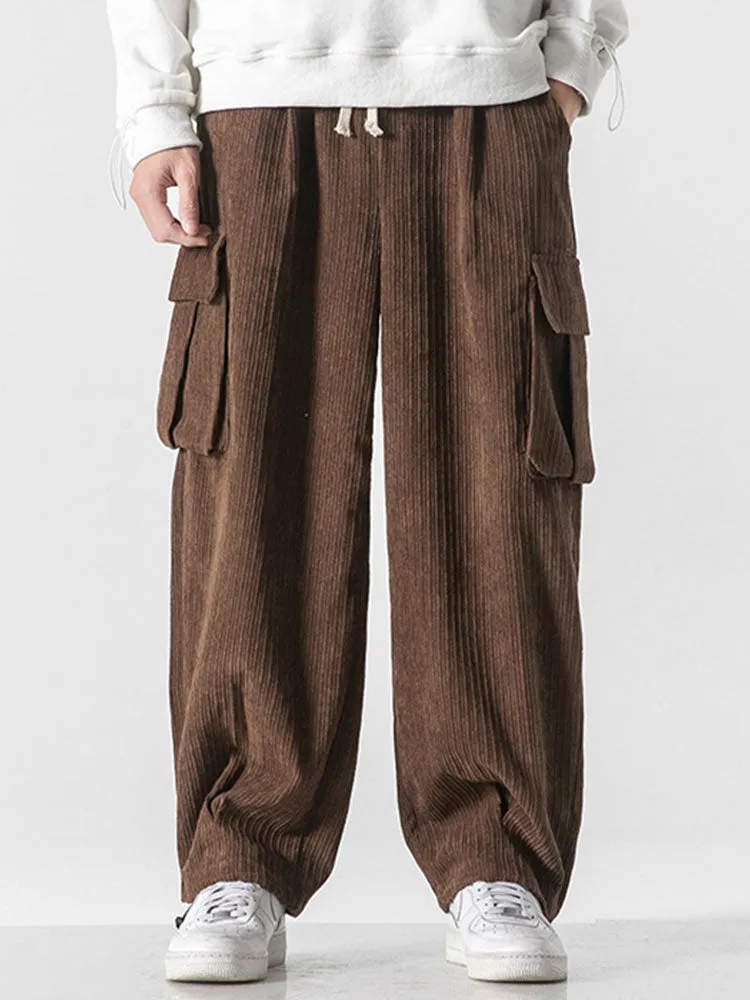 Loose Corduroy Cargo Pants