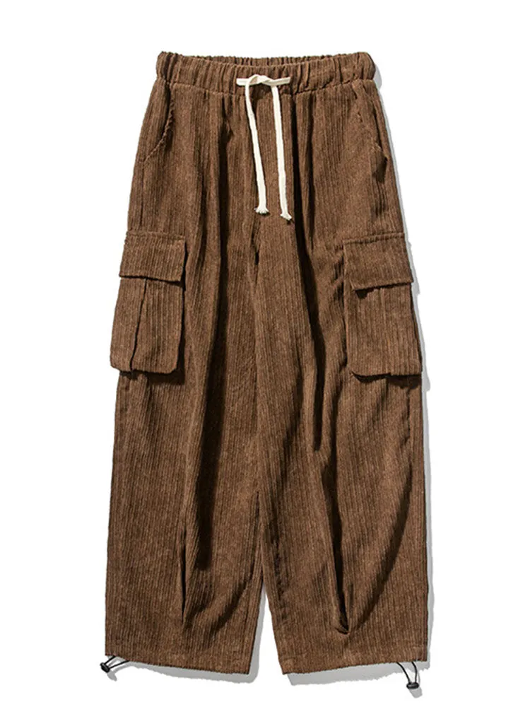 Loose Corduroy Cargo Pants