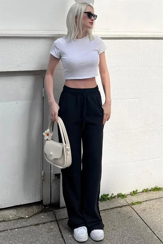 MDX Black High Waisted Wide Leg Women's Pants MG2011 - Apaseo el Alto