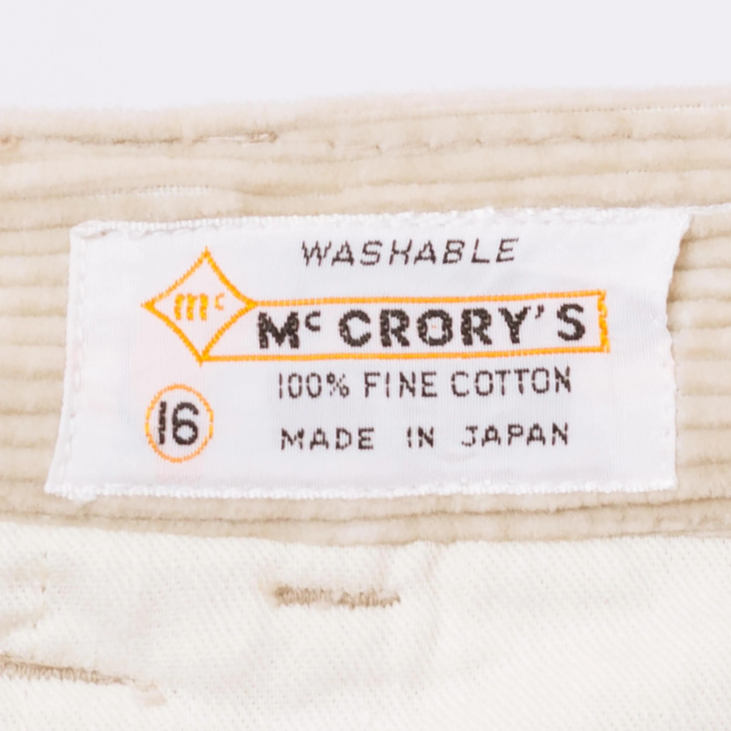 Medium 70s Minimalist Khaki Corduroy High Waisted Pants 27.5"