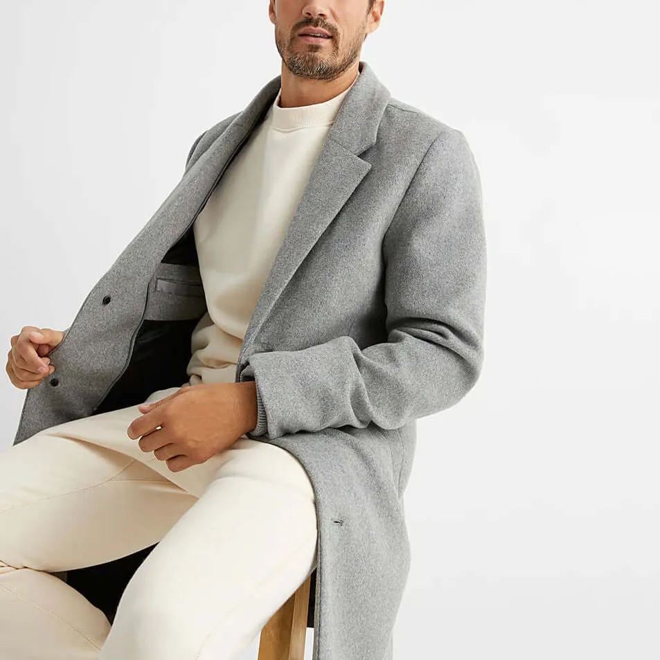 Men's Hooded Wool Coat