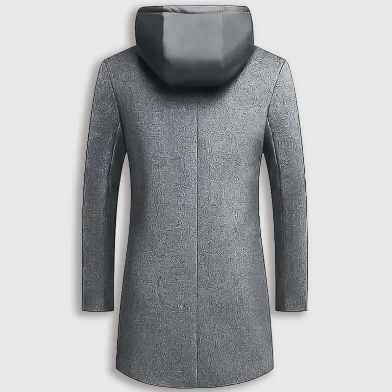 Men's Hooded Wool Coat