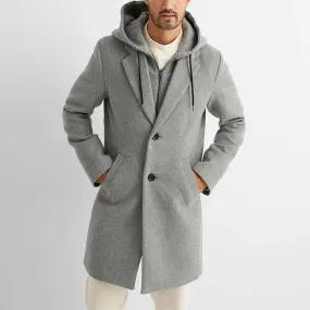 Men's Hooded Wool Coat