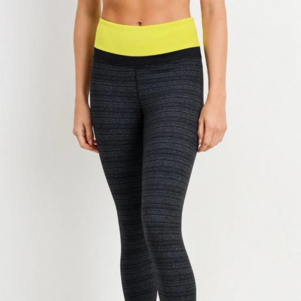 Mono B Stripped Neon Ascent Leggings