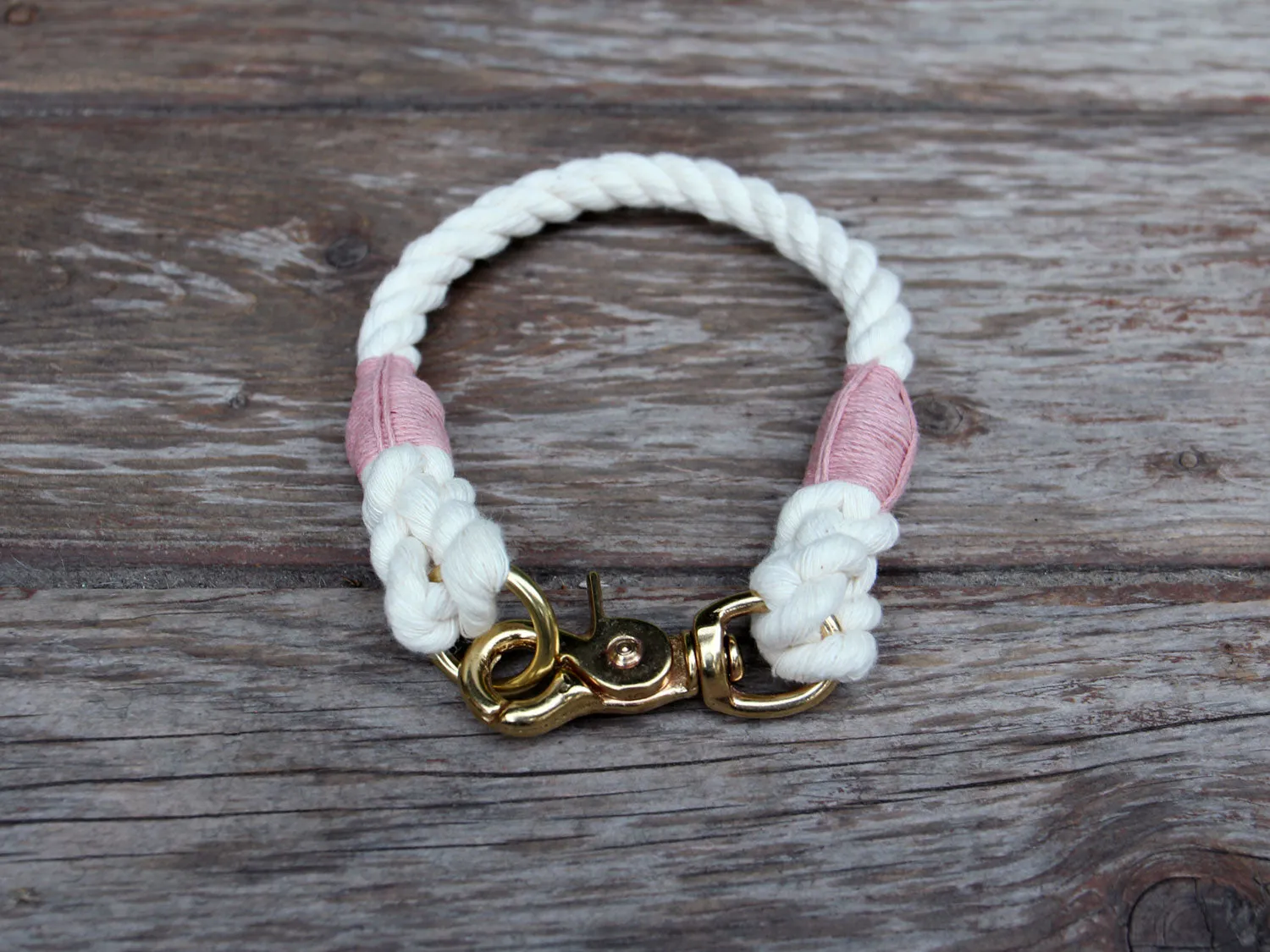 Natural Cotton Rope Dog ID Collar