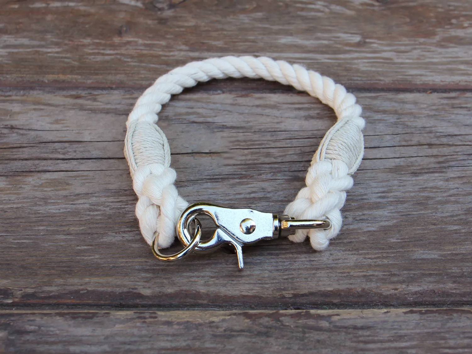 Natural Cotton Rope Dog ID Collar
