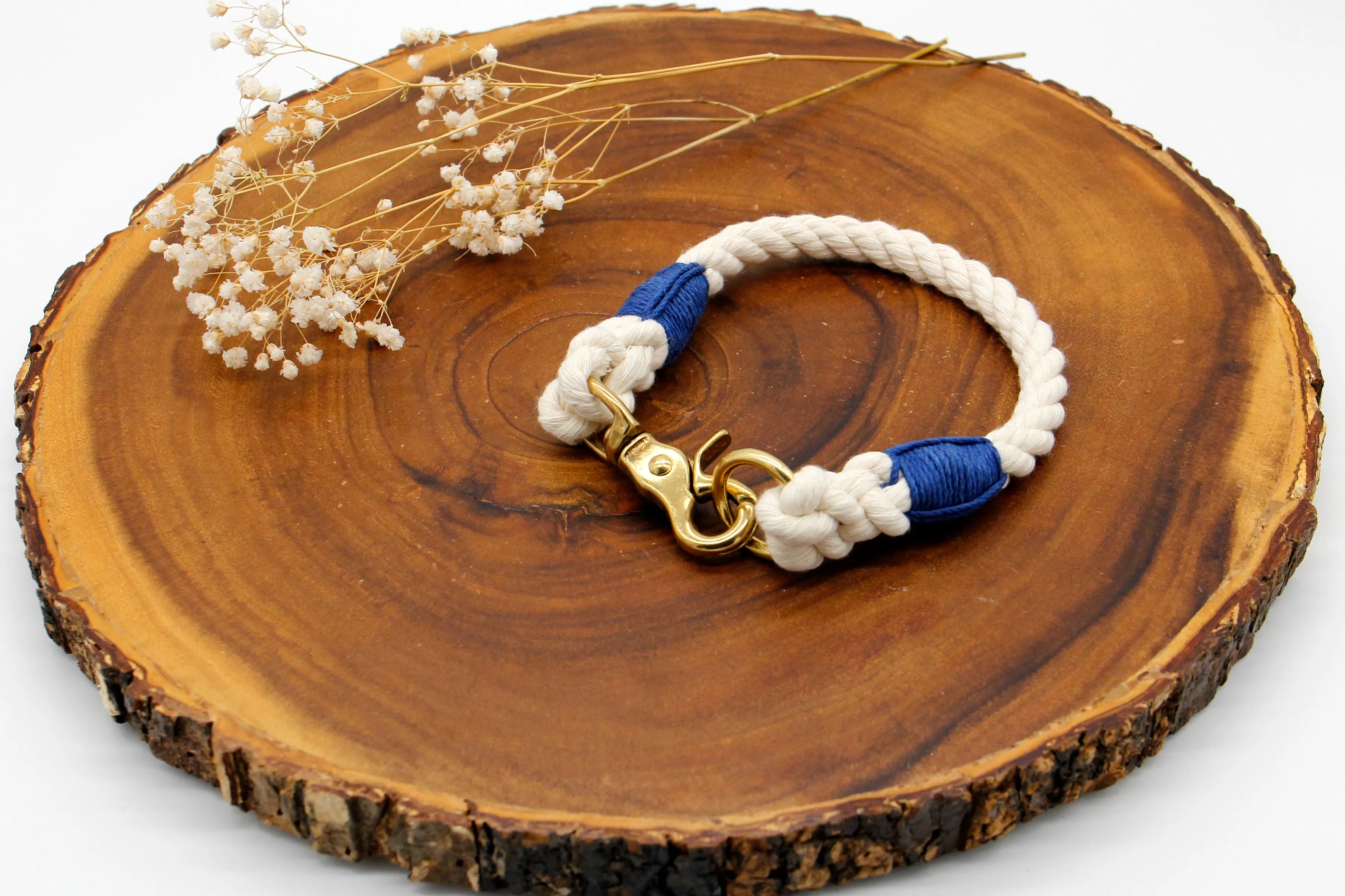 Natural Cotton Rope Dog ID Collar