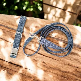 Navy Leaves | Collar and Leash Set