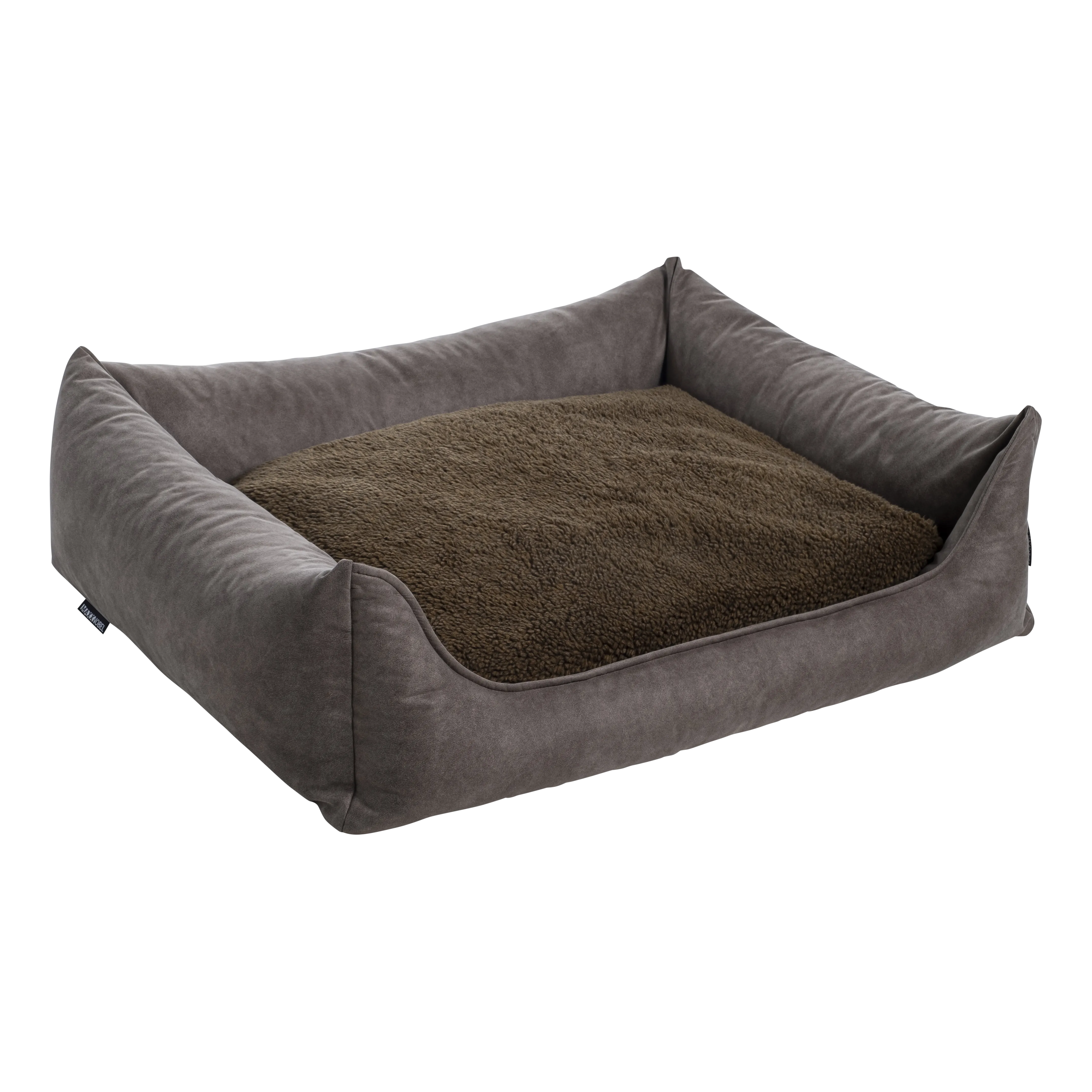 Orthopedic Sofa - Leatherlook/Teddy - Taupe