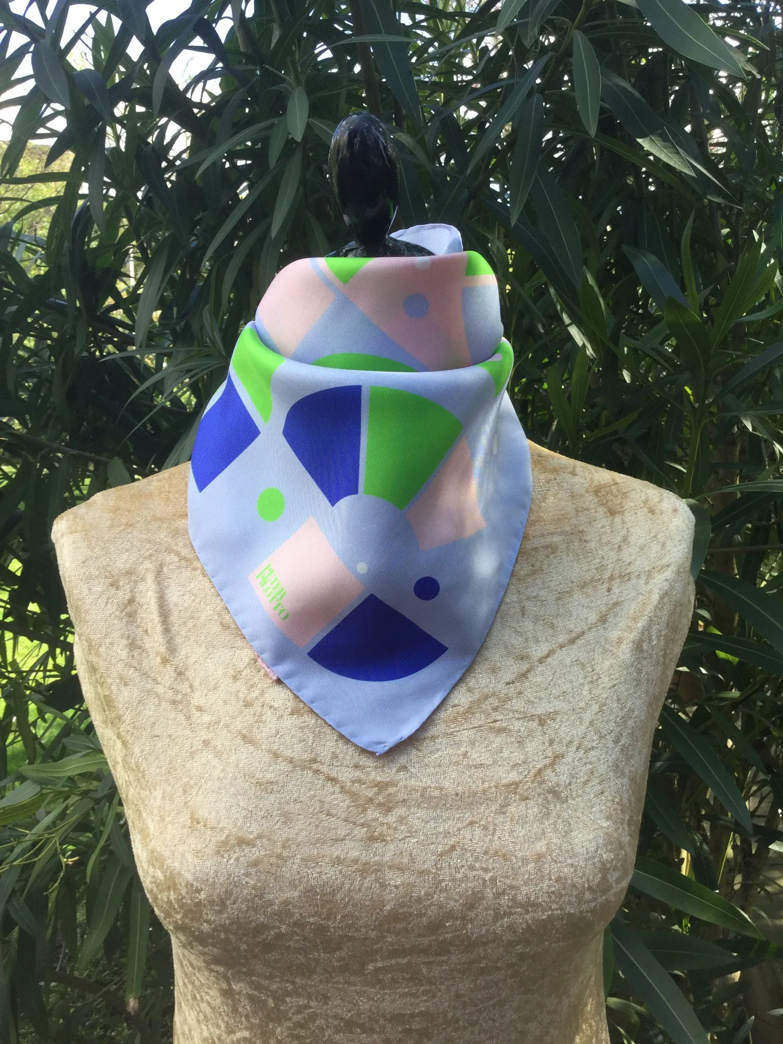 PETER PILOTTO Silk Multi Coloured Geometric Print Square Shaped Scarf  LADIES