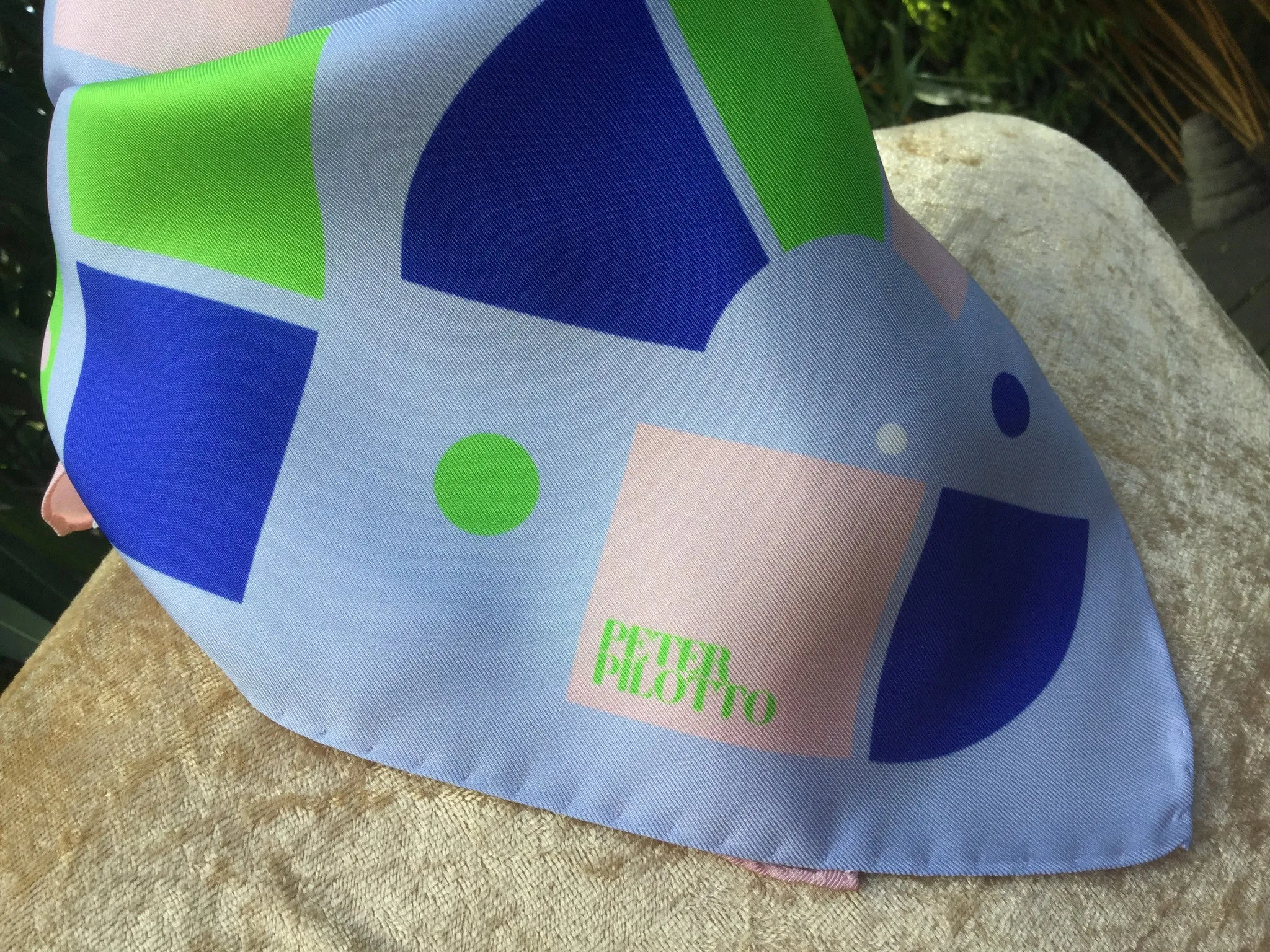 PETER PILOTTO Silk Multi Coloured Geometric Print Square Shaped Scarf  LADIES