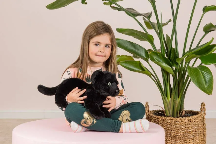 Plush Black Panther Baby-Lying - plush soft toy by Teddy Hermann