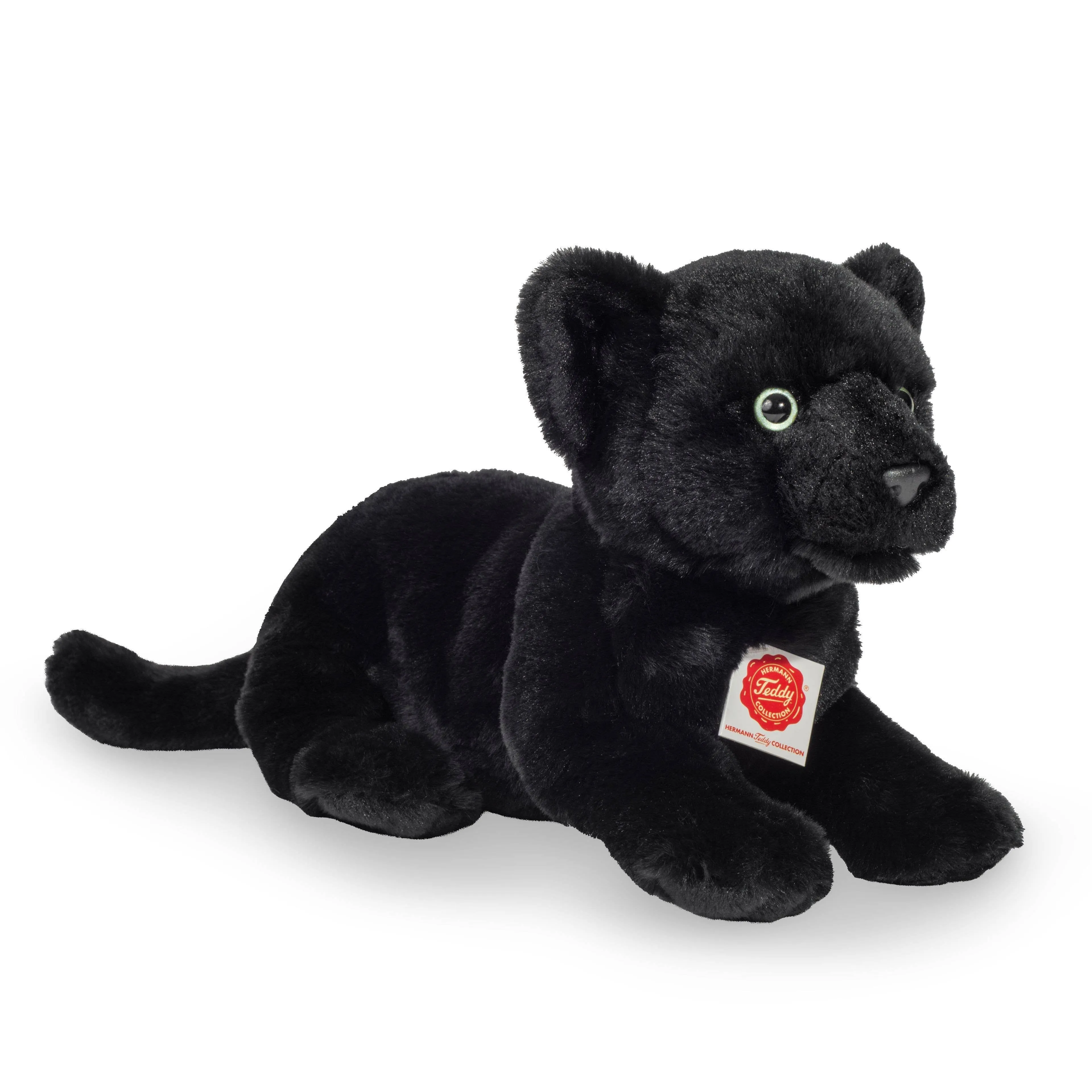 Plush Black Panther Baby-Lying - plush soft toy by Teddy Hermann
