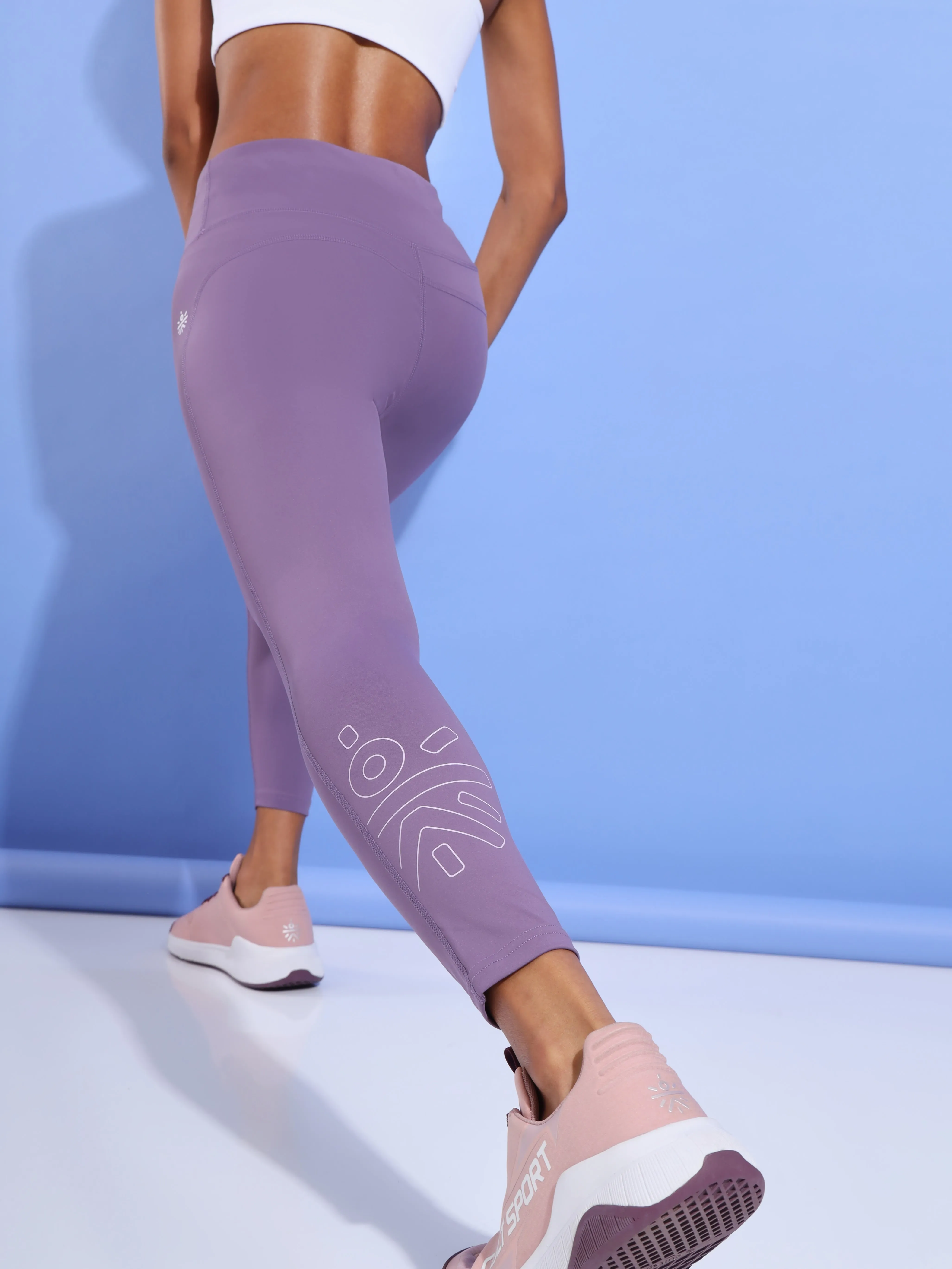 Purple All Day Active Solid Tights for Women