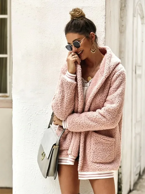 Rosé All Day Plush Hooded Jacket