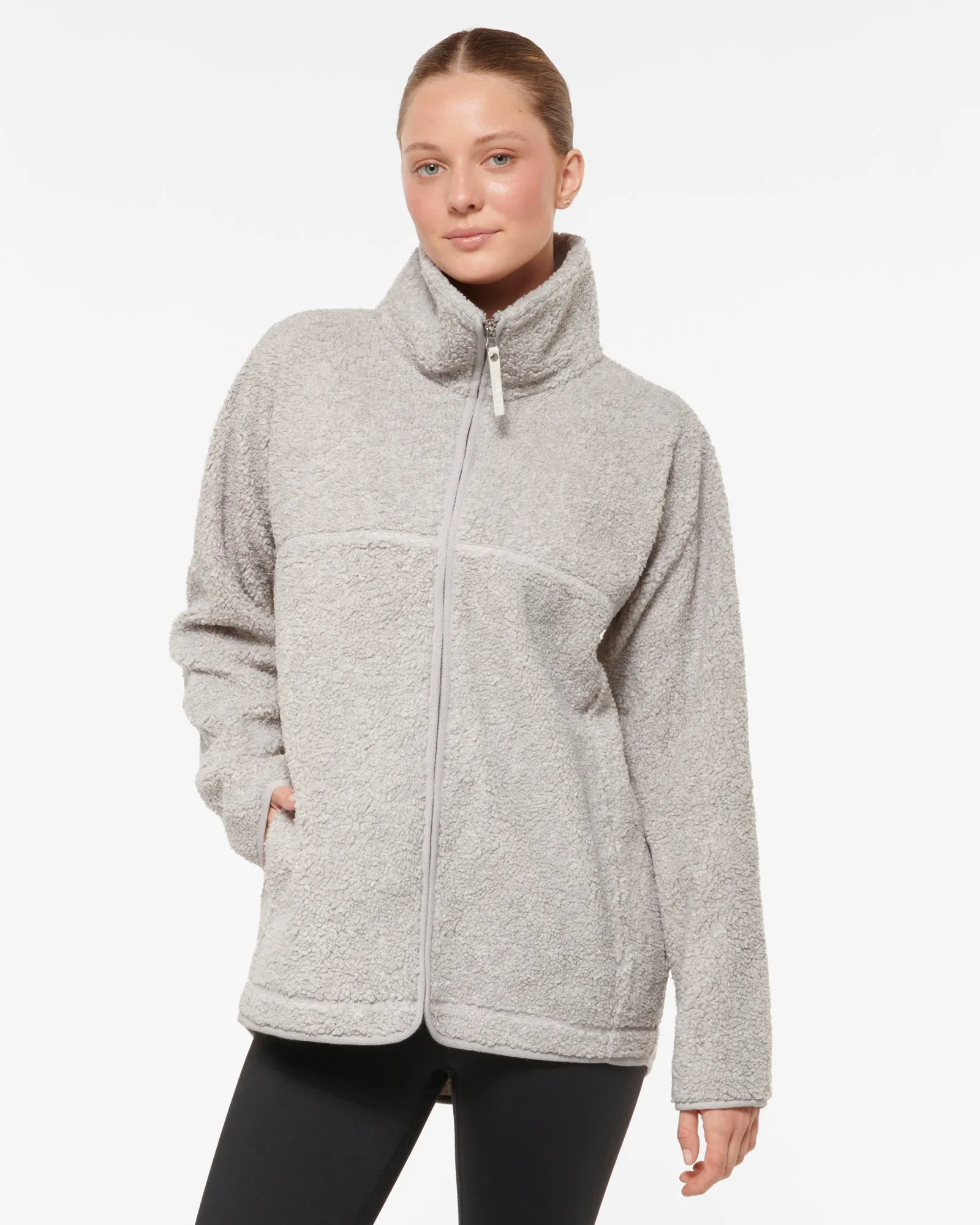 SILVERTON ZIP-THROUGH SHERPA JACKET GREY