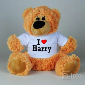 Soft brown Teddy Bear toy - I love Harry