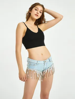 Sparkly Denim Shorts