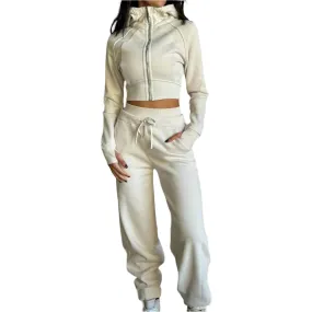 Street Style Fleece Set - Ivory