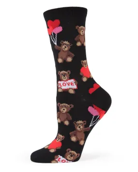 Teddy Bear Love Bamboo Blend Crew Socks