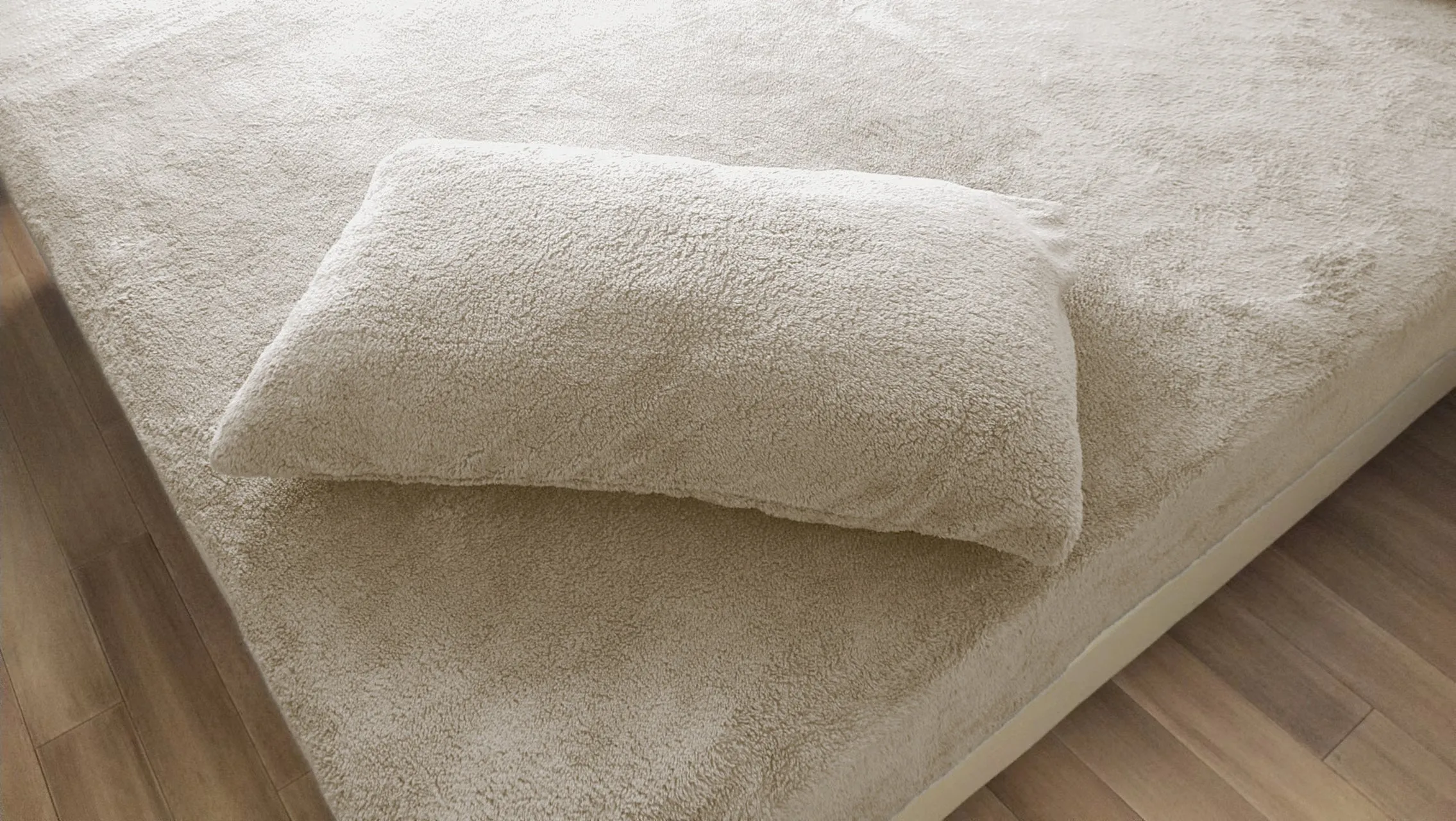 Teddy Fleece Duvet Cover And Pillowcase Set (Cream)