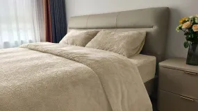 Teddy Fleece Duvet Cover And Pillowcase Set (Cream)