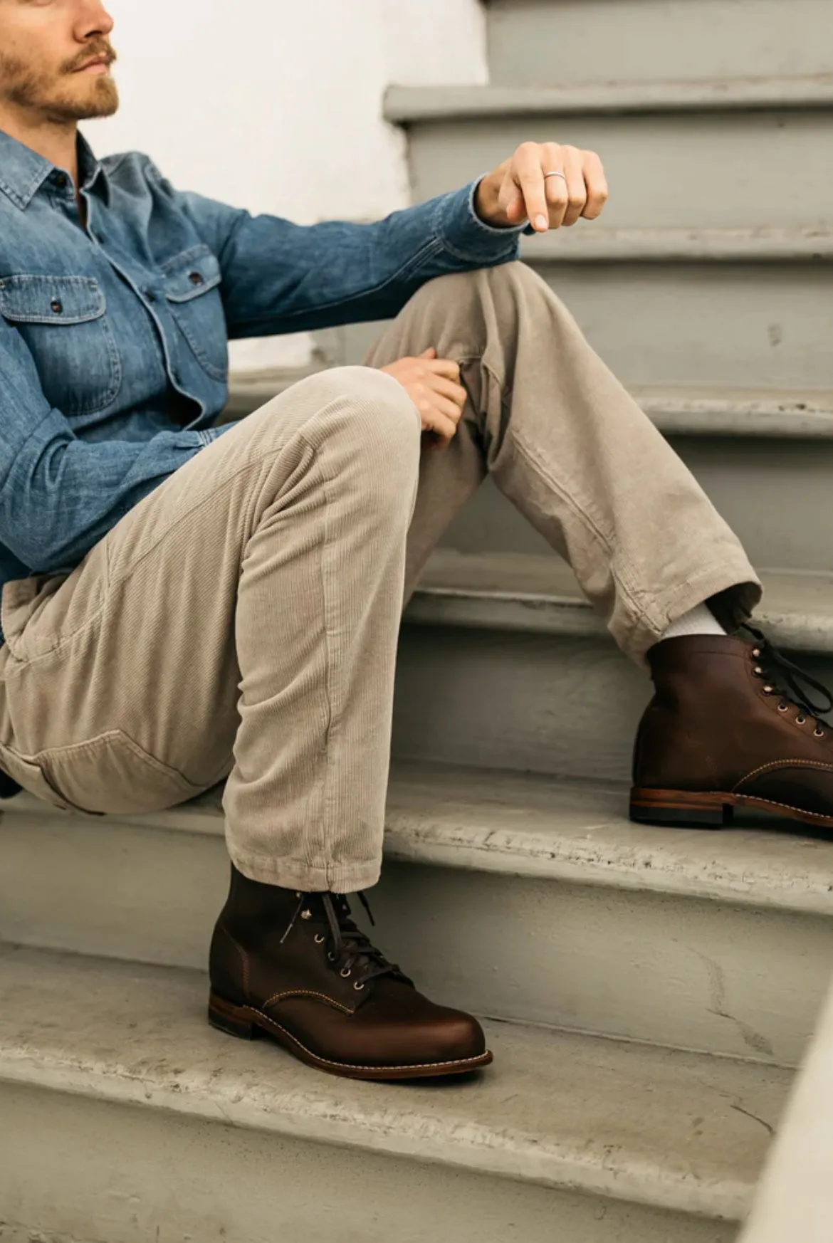 The Fatigue Pants Stretch 16w Corduroy - Light Gray