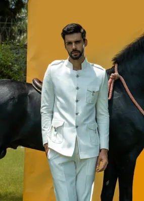 This ivory codroys three pocket jacket