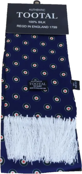 Tootal Mens Sky Blue Target Retro 100% Silk Scarf