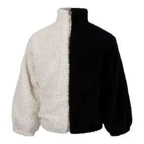 Two Tone Zip Sherpa Jacket