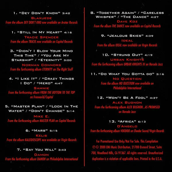 Various - Listen To Your Past…Hear Your Future. EMI Music Distribution Celebrates Black History Month (CD, Comp, Promo, Smplr) (M)