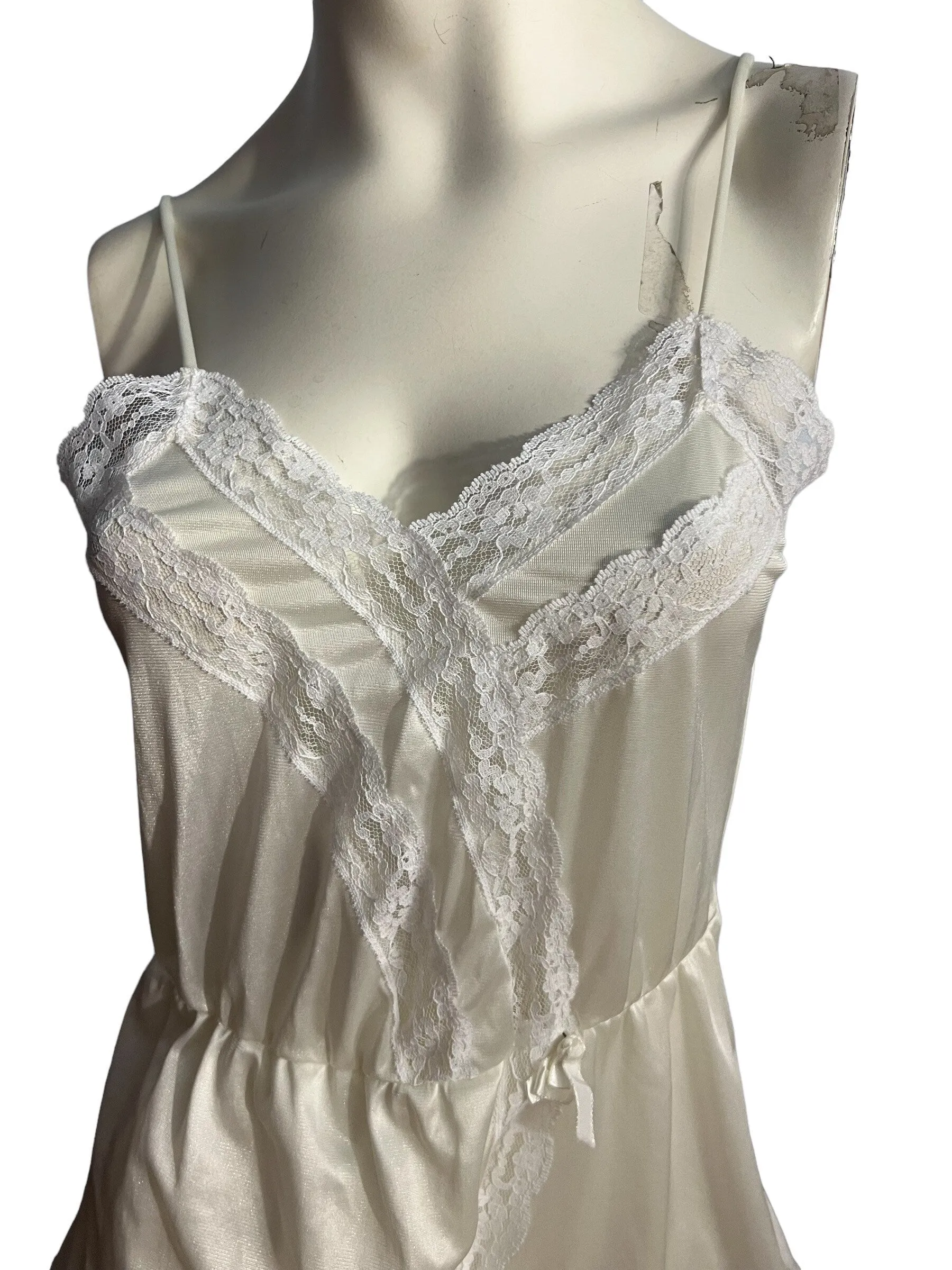 Vintage 70's white teddy lingerie M