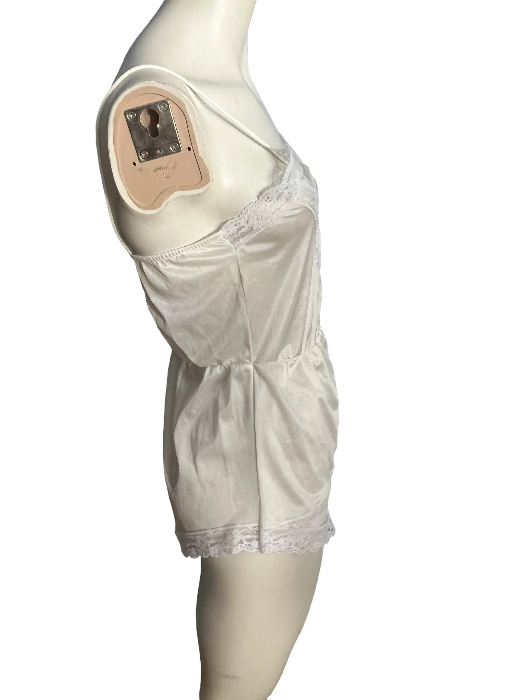 Vintage 70's white teddy lingerie M