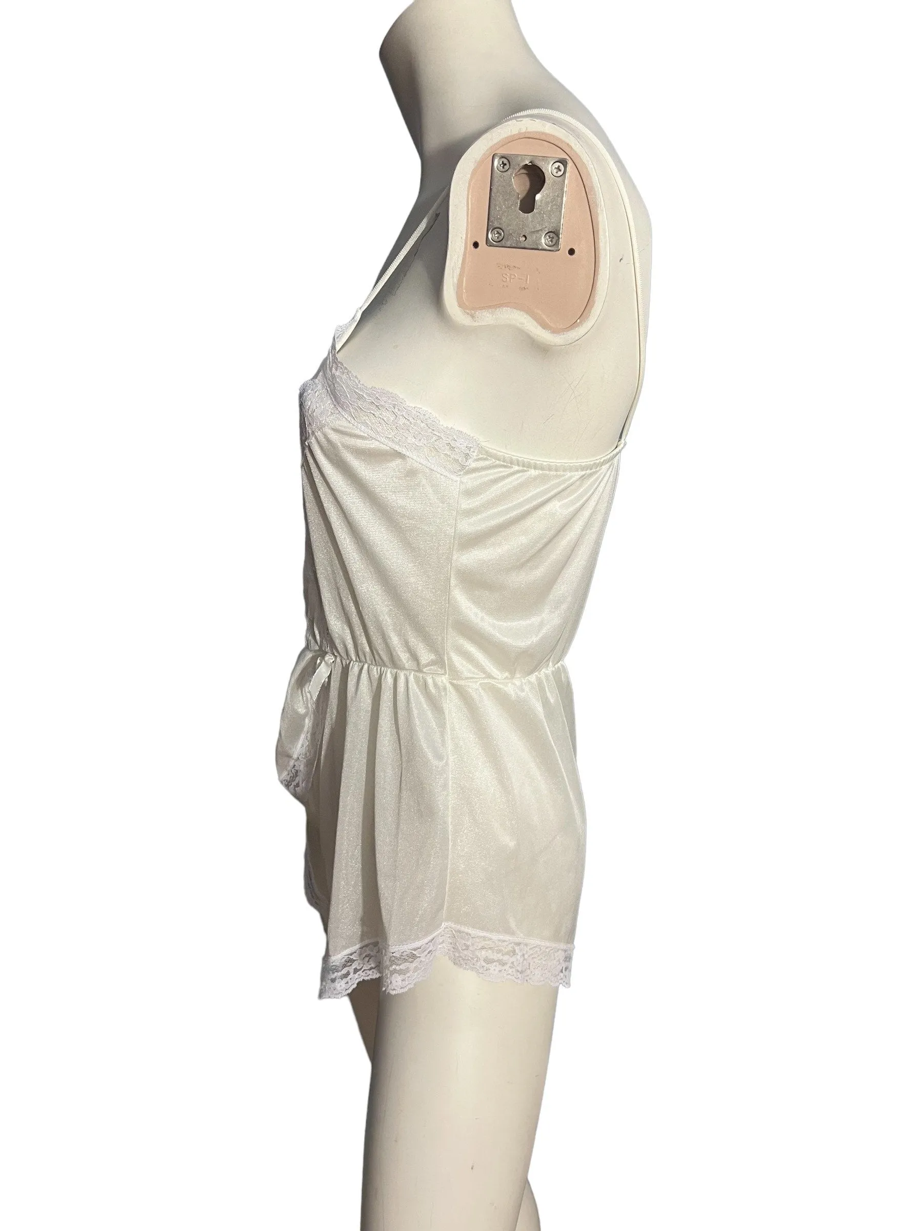 Vintage 70's white teddy lingerie M