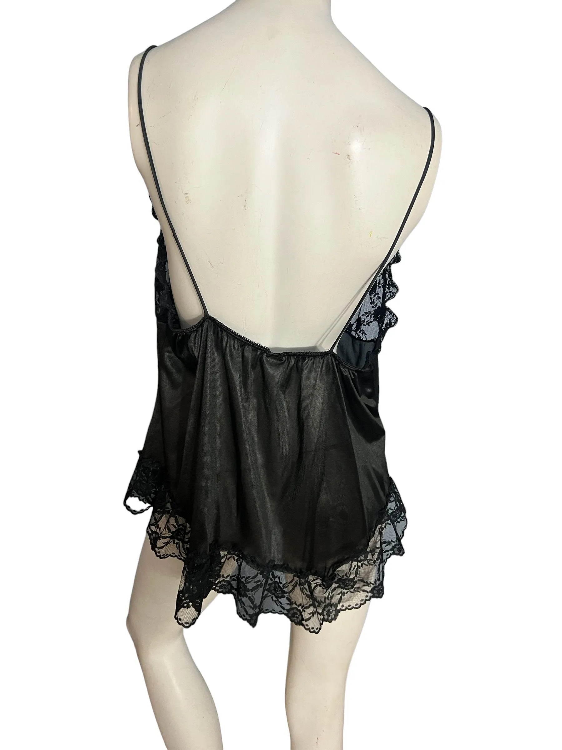 Vintage 80's black lingerie top XXXL Jill Andrea