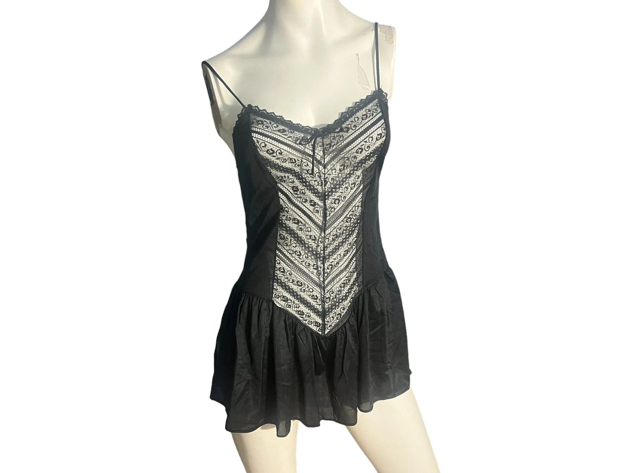 Vintage black 70's nightie lingerie Circle III M