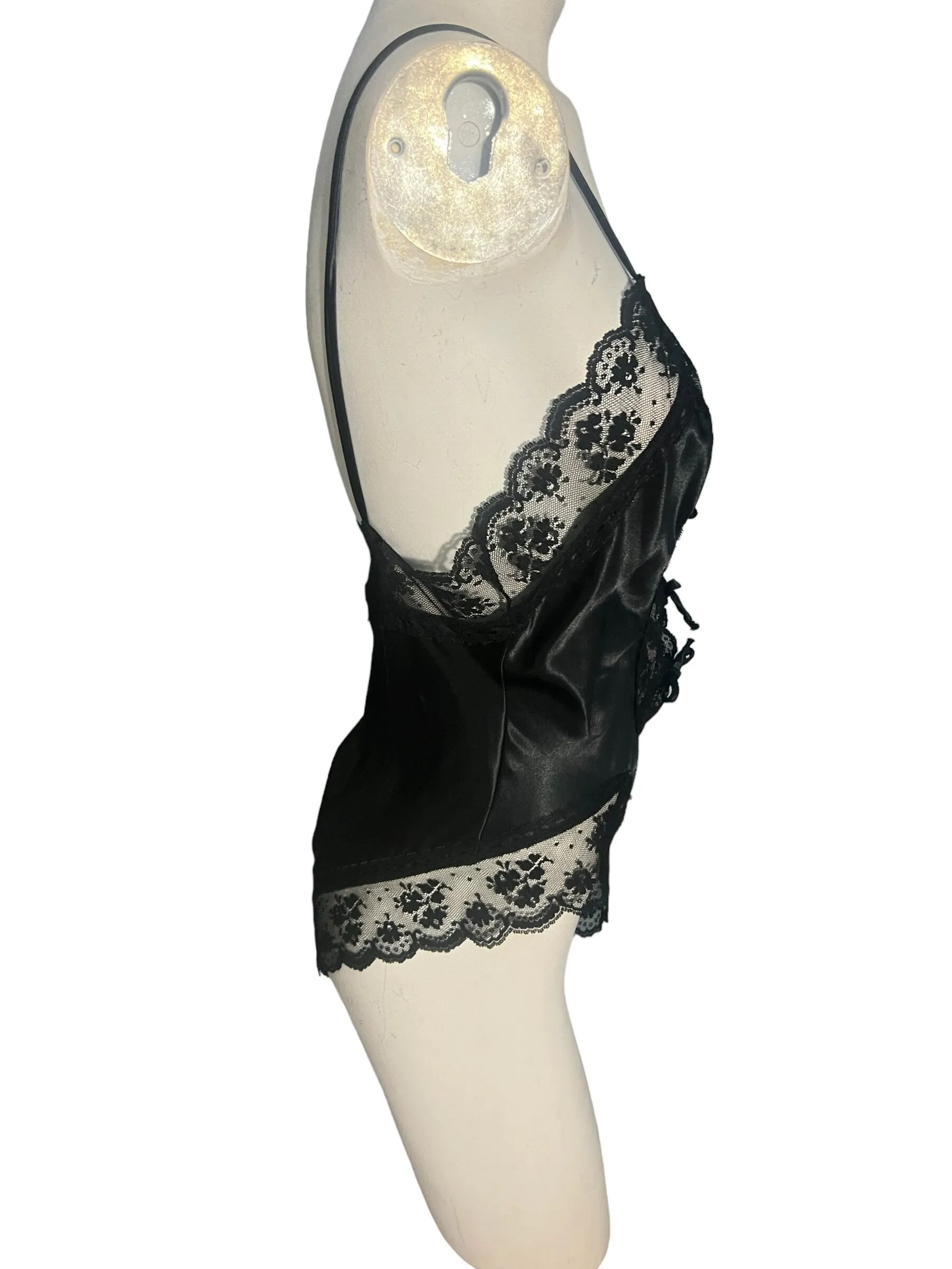 Vintage black 80's Victoria's Secret teddy S gold label