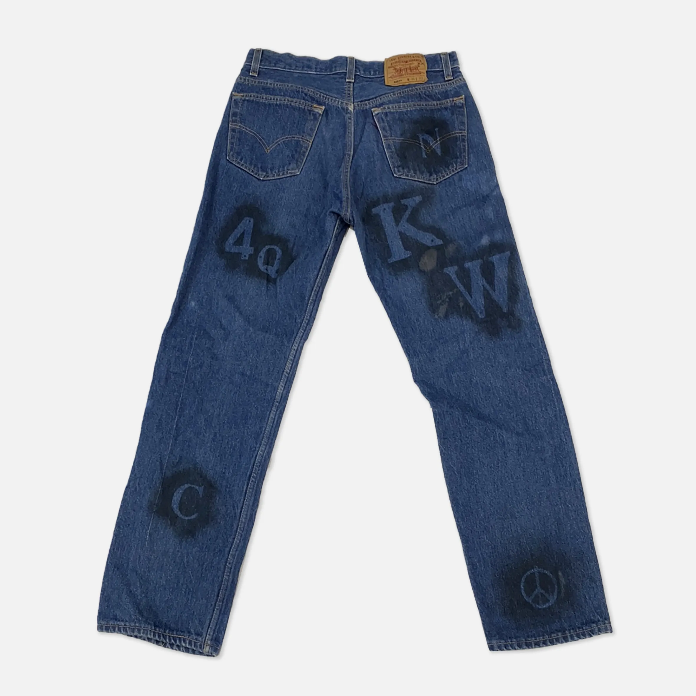 Vintage Custom 1980s Levi’s denim stencil pant - W35