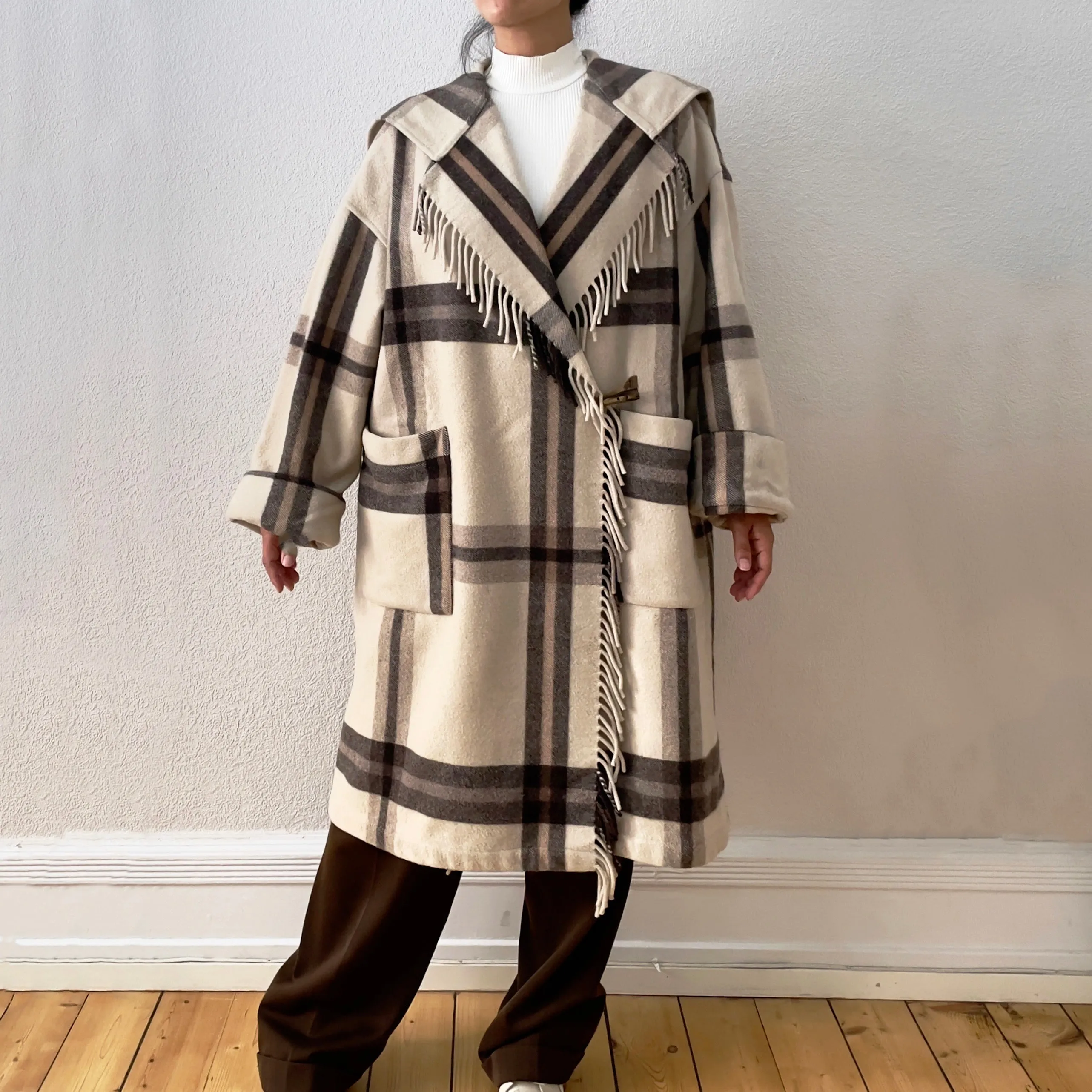 Vintage Fringe Wool-Blend Coat