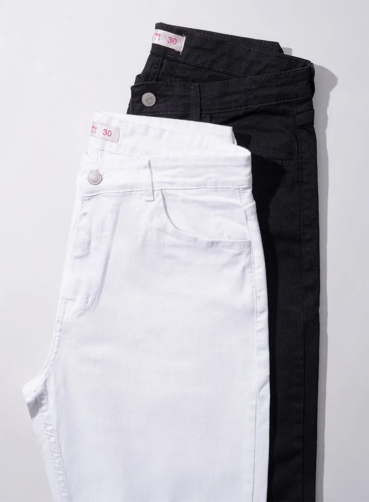 White Wide Gabardine