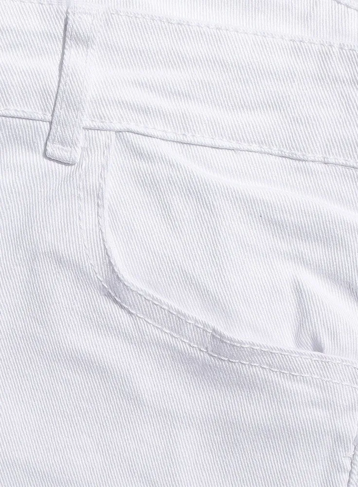 White Wide Gabardine