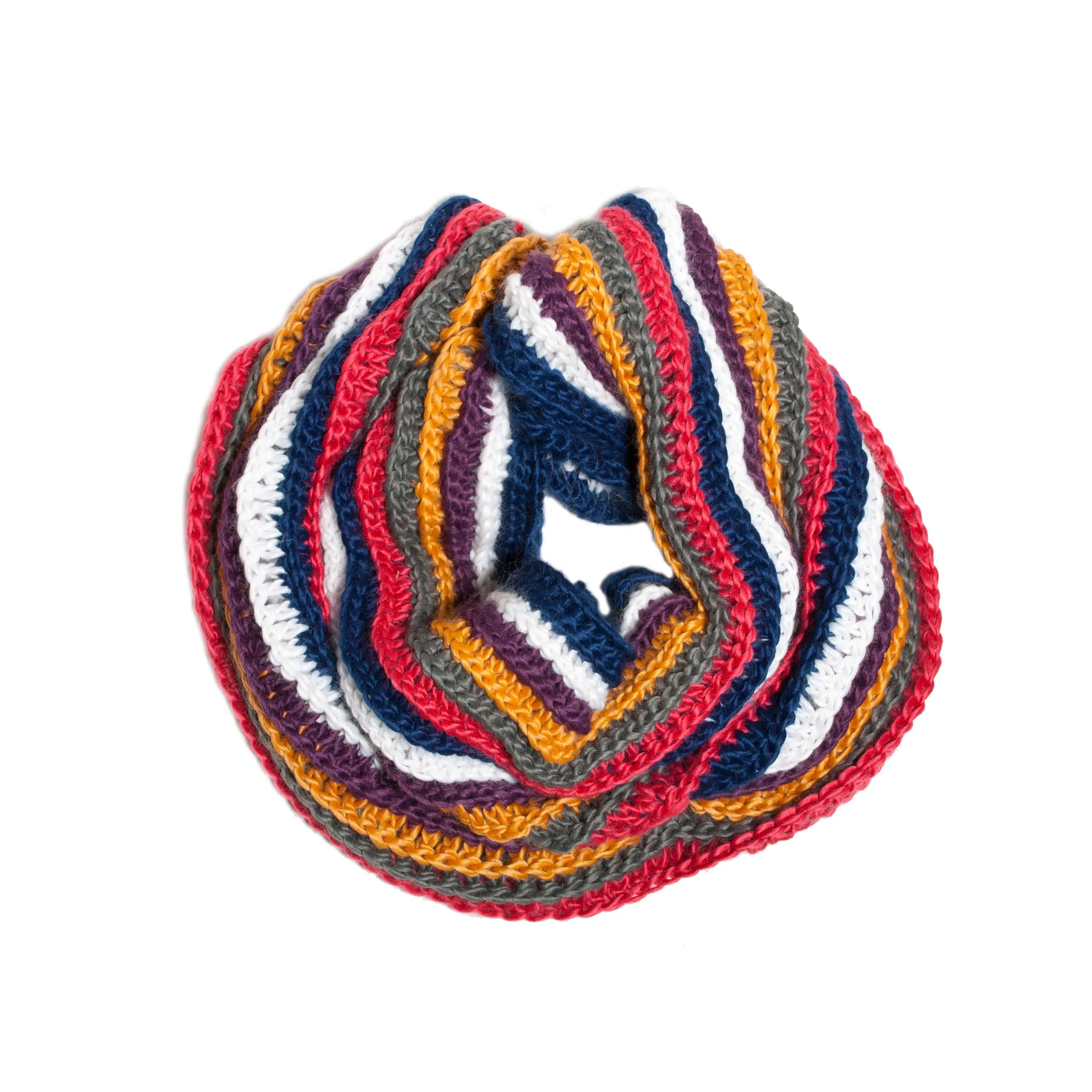 Womens Boho Knitted multi infinity scarf