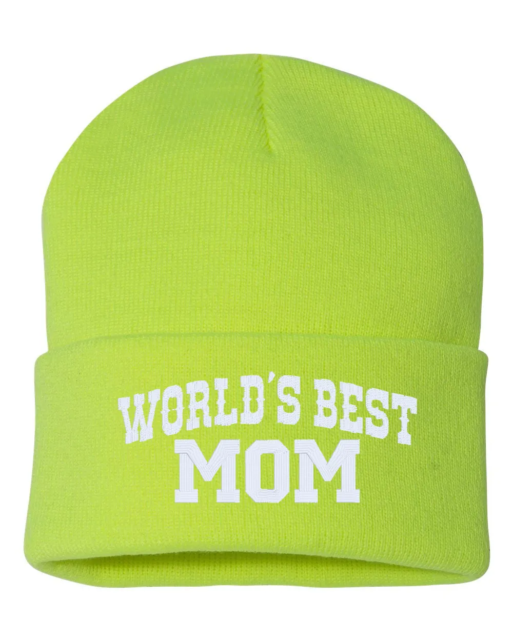 WORLD'S BEST MOM Embroidered Cuffed Beanie Hat