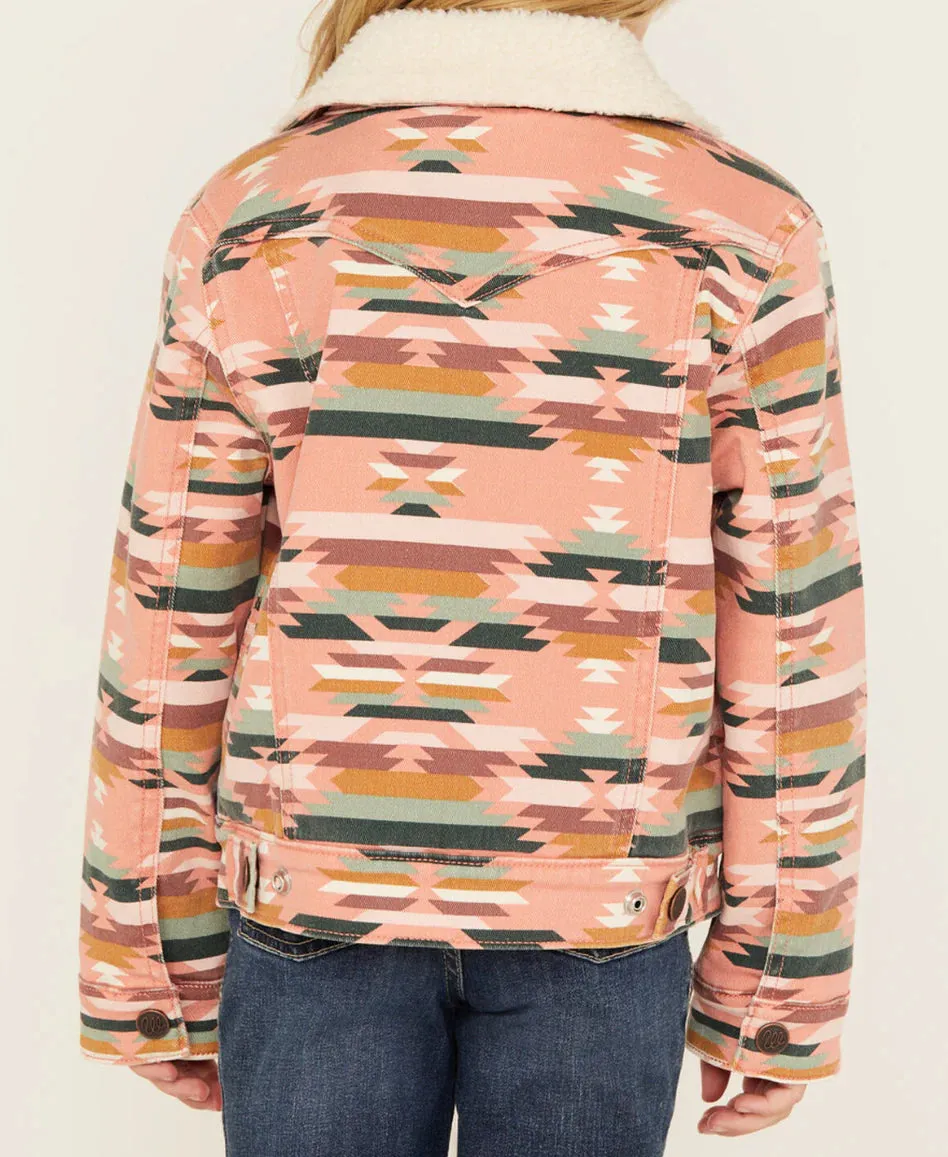 Wrangler Girls Sherpa Aztec Jacket - Pink