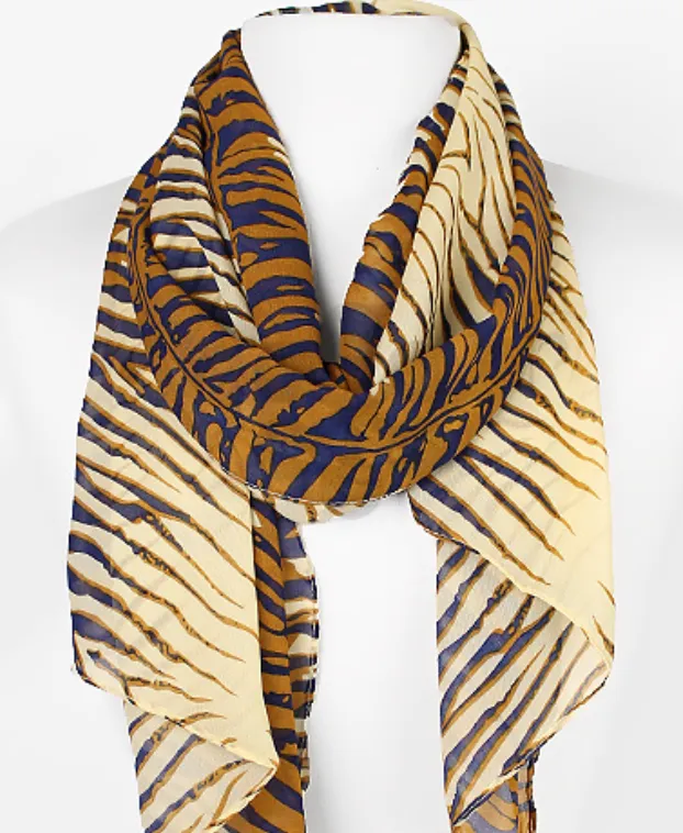 Zebra Pattern Chiffon Scarf